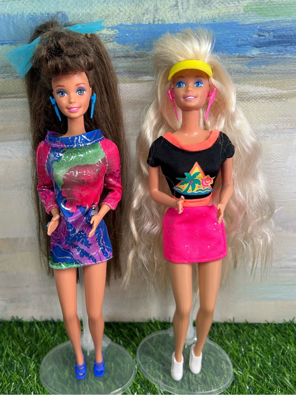 Totally Hair/Glitter Hair Barbie 1993 doll bundle